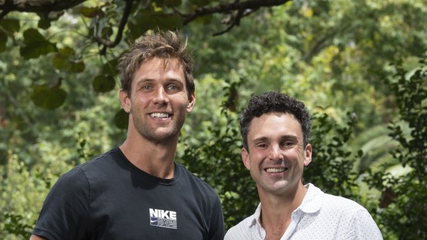 Matt de Boer (left) with Ed Cowan. Athletic Ventures has made its third consecutive investment in Guzman y Gomez. 
