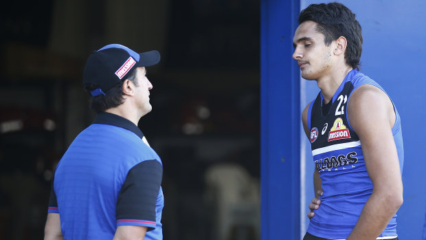 Luke Beveridge speaks with Jamarra Ugle-Hagan.