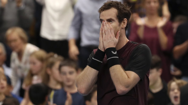 Breakthrough: Andy Murray reacts after winning the European Open final in Antwerp, Belgium.