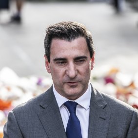 Scentre Group chief executive Elliott Rusanow outside the Bondi shopping centre on Monday.