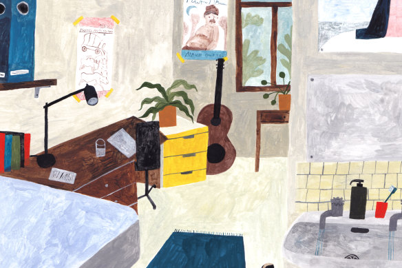 "I hoped to give him last-minute advice, but he fell asleep wearing his headphones."