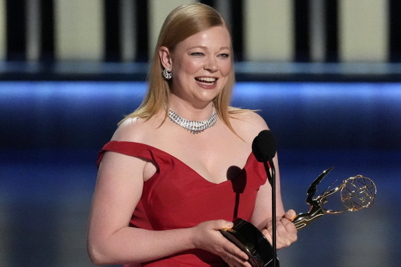 Bathed in Emmy glory: Succession star Sarah Snook.