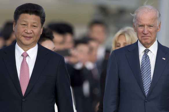 Xi Jinping and Joe Biden in 2015.