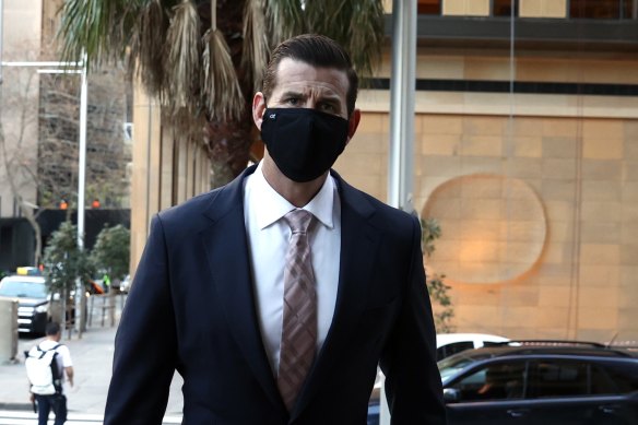 Ben Roberts-Smith arrives at the Federal Court in Sydney on Friday. 