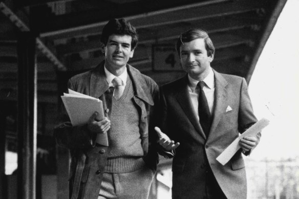 Terry Metherell and Nick Greiner in 1988. 