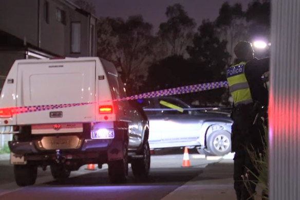 Police at the scene after the crash in Braybrook.