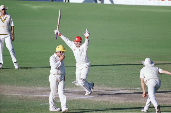 Peter McIntyre became an unlikely batting hero for South Australia when he helped secure a draw in the 1996 final.
