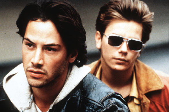 Keanu Reeves and River Phoenix in "My Own Private Idaho".