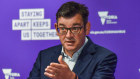There was no North Face jacket in sight as Daniel Andrews delayed reopening the state further on Sunday. 