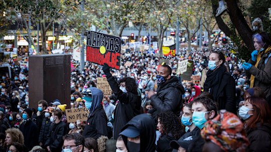 Thousands marched the streets of Melbourne to protest Indigenous deaths in custody and to stand in solidarity with George Floyd. 