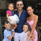 Braith Anasta and fiancee Rachael Lee have their hands full with three children.