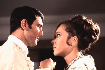 George Lazenby, the Australian who played Bond in one film, with Diana Rigg in On Her Majesty’s Secret Service.
