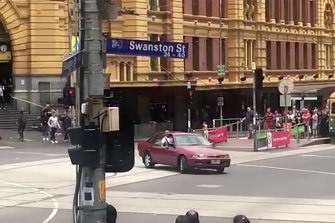 Gargasoulas driving outside Flinders Street Station shortly before the Bourke Street massacre.