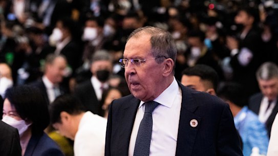 Russia’s Foreign Minister Sergey Lavrov at the ASEAN summit on Sunday.