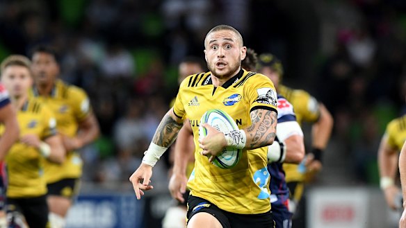 Hurricanes skipper TJ Perenara scored a wonder try against the Brumbies. 