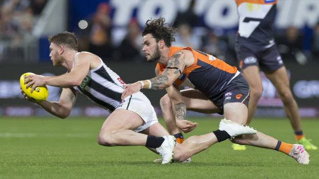 Collingwood's Taylor Adams is back on the sidelines after returning against GWS last weekend.