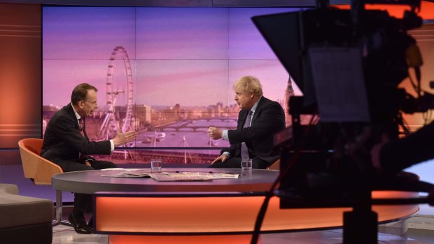 Prime Minister Boris Johnson is interviewed on the BBC during the general election campaign.