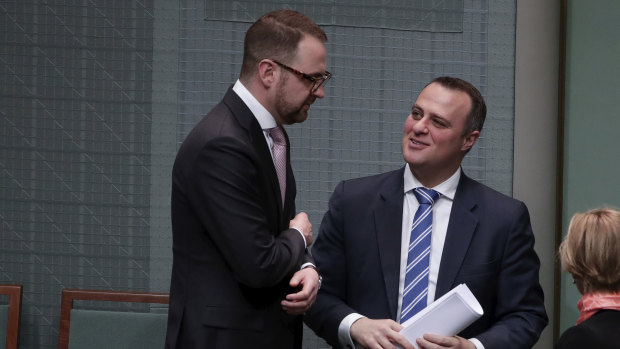 In agreement: Senator Andrew Bragg and Liberal MP Tim Wilson.
