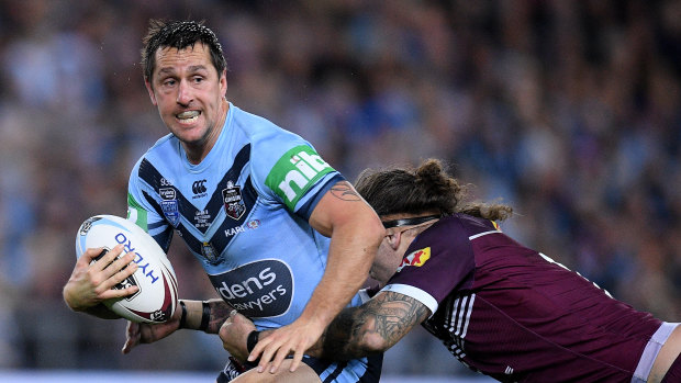 Mitchell Pearce of the Blues during game three of the 2019 State of Origin in Sydney.