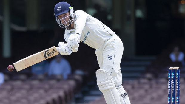 Fighting chance: Victorian skipper Peter Handscomb sparked life into the Shield clash against NSW with an early declaration.