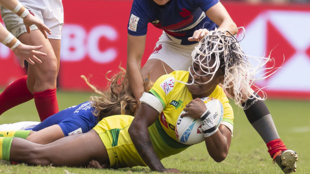 Ellia Green scored four tries across three games in the pool stages of the Sydney Sevens.