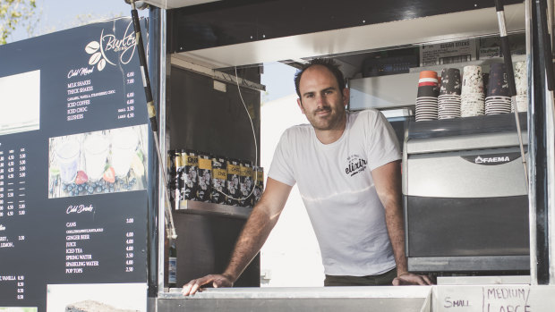 Owner of Burley Grind Peter Poulakis in his coffee cart that's located at Kings Park. He said a proposal for a seven-day kiosk would not be viable. 