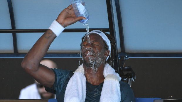 Gael Monfils was one of the players who found the searing temperatures at Melbourne Park particularly difficult in 2018. 