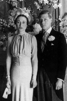 In happier wedding times: The Duke and Duchess of Windsor pose after their wedding at the Chateau de Cande near Tours, France, in 1937.