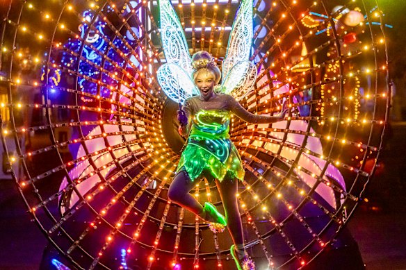 Tinkerbell in the Paint the Night celebrations.