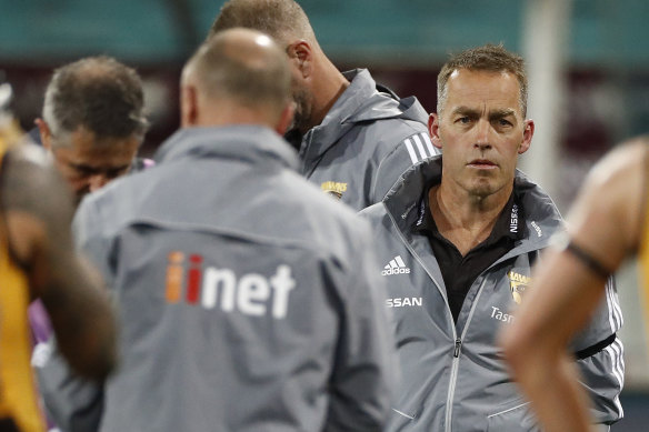 Hawks coach Alastair Clarkson is under pressure after another defeat.