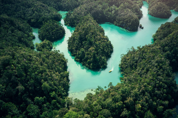 Exploring the islands of Raja Ampat.