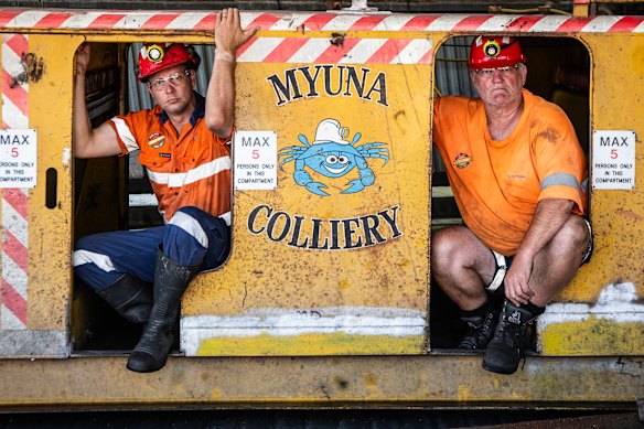 Luke Baker and Jason Thoroughgood’s Myuna coal mine jobs are hanging in the balance amid a dispute between Centennial Coal and Origin Energy over the terms of a deal to supply the Eraring power station until its new closure date of 2029.
