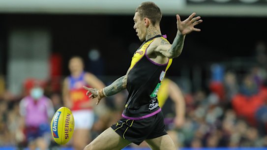 Matthew Parker has a shot on goal during his Richmond debut.