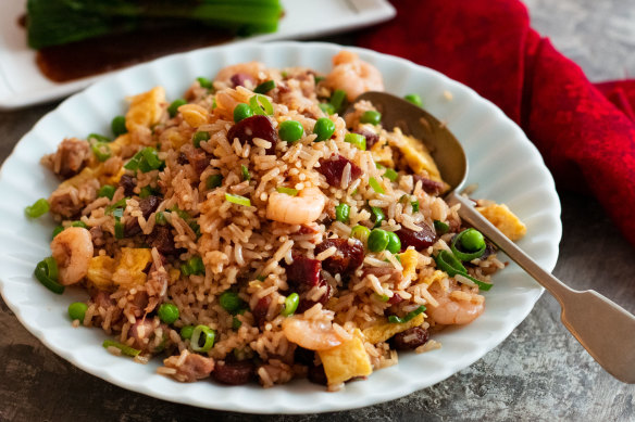 Special fried rice with char siu, lap cheong and prawns.