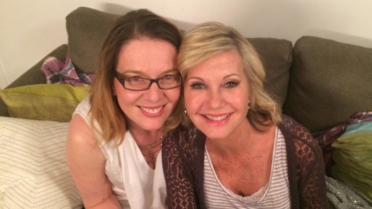 Journalist Jordan Baker with Olivia Newton-John.