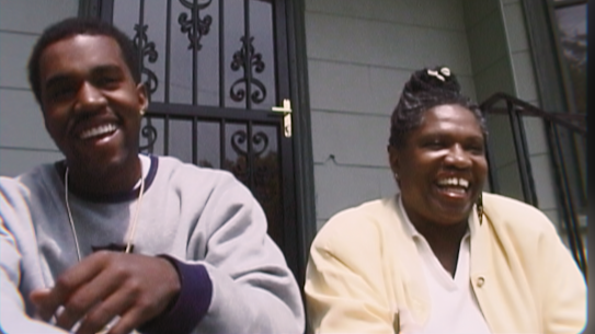 Kanye West and his mother Dinda in Jeen-yuhs 