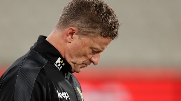 It was a tough night for the Richmond coach.