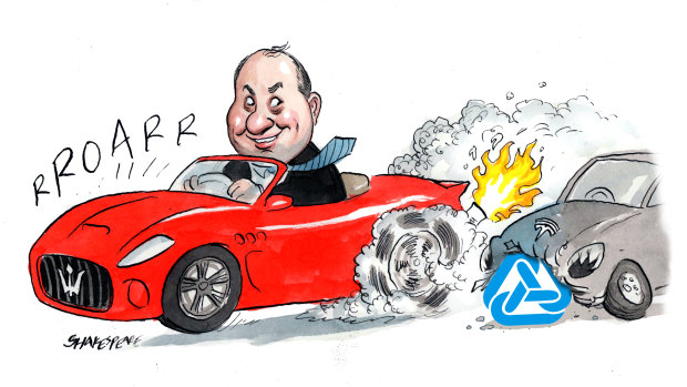 QBE Australia has dropped its InsureMyTesla cover, even while its chief executive Vivek Bhati is a Tesla owner. Illustration: John Shakespeare