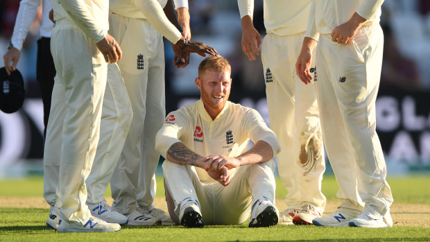 Ben Stokes after taking the wicket of Matt Wade at Headingley in 2019.