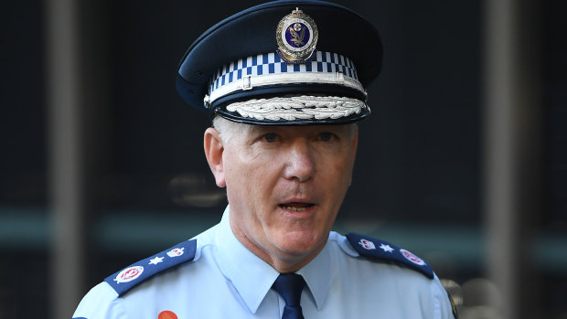 NSW Police Commissioner Mick Fuller speaks to the media during a press conference on Tuesday.