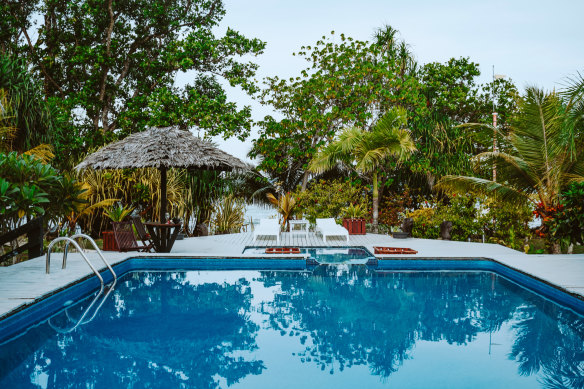 Poolside at glamping favourite Turtle Bay Lodge.