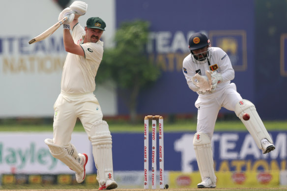 Travis Head bats in Galle.