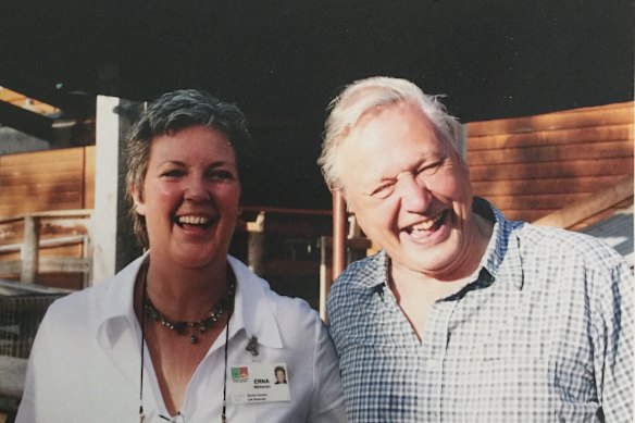 With English naturalist David Attenborough in 2003.