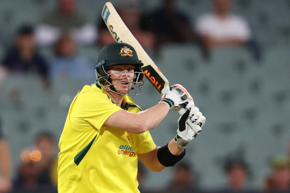 Steve Smith during the Adelaide innings where his game clicked.
