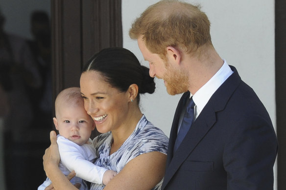 Meghan, Duchess of Sussex with Prince Harry and their son Archie.