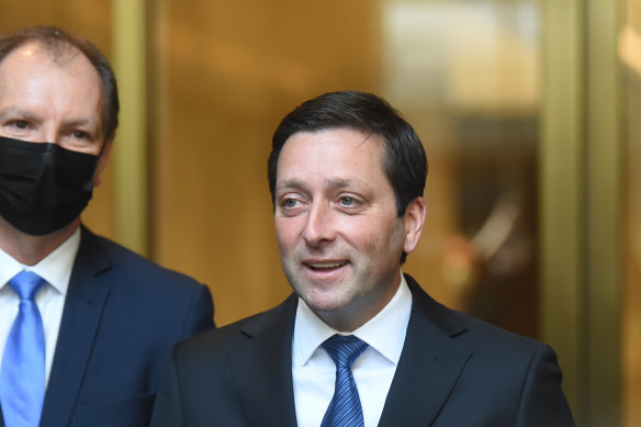 Opposition Leader Matthew Guy declared pandemic recovery was at the heart of the Coalition. 