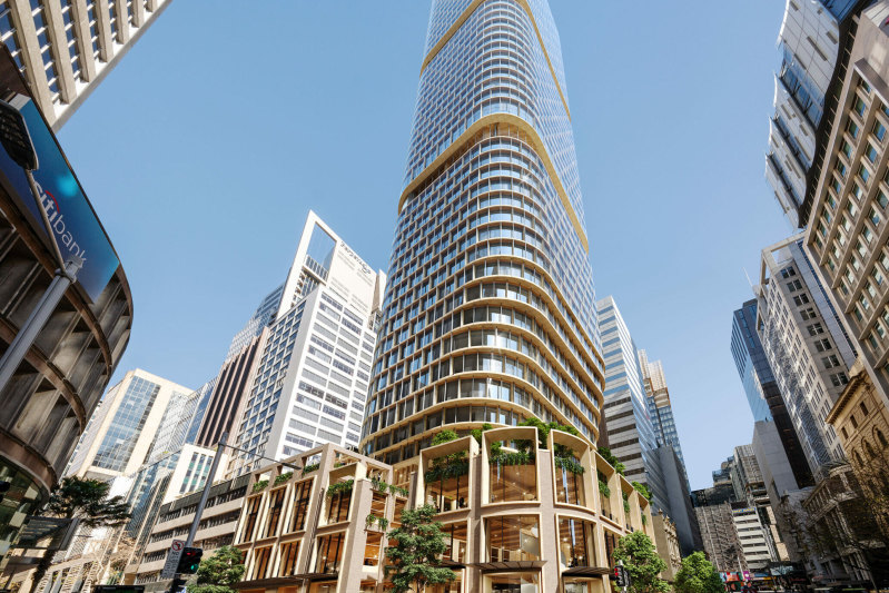 Halo, the 55-storey tower proposed for the corner of Sydney’s Hunter and Pitt streets.