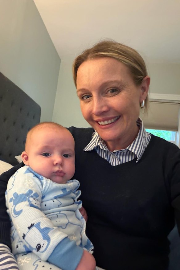 Helen Perrottet with her eighth child, James Fulton Thomas Perrottet. 