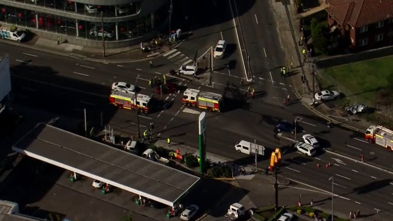 Several injured as multi-vehicle crash shuts down Parramatta Road
