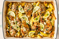 Greek lemon chicken and potatoes.